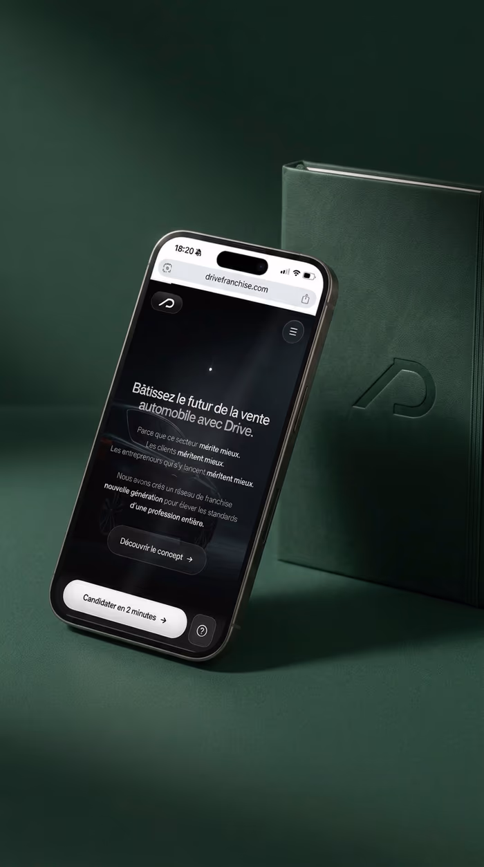 La landing page Drive sur téléphone