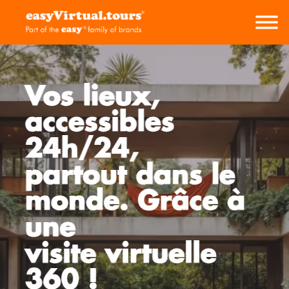 Le site easyVirtual.tours sur téléphone